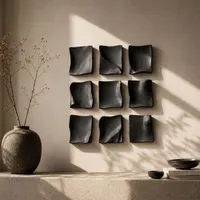 Sculpt Wall Panels – 9-Piece Stoneware Wall Art