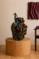 Royal Pomegranate Peacock Vase