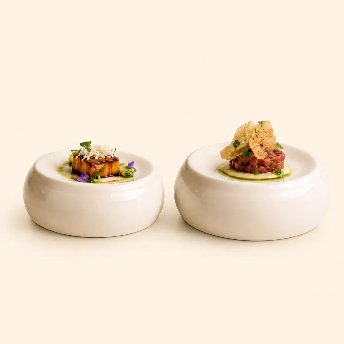 Duo Blanc Chef Plate Set