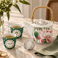 Botanic Chic Porselen Çaydanlık & Fincan Seti - Easy Life