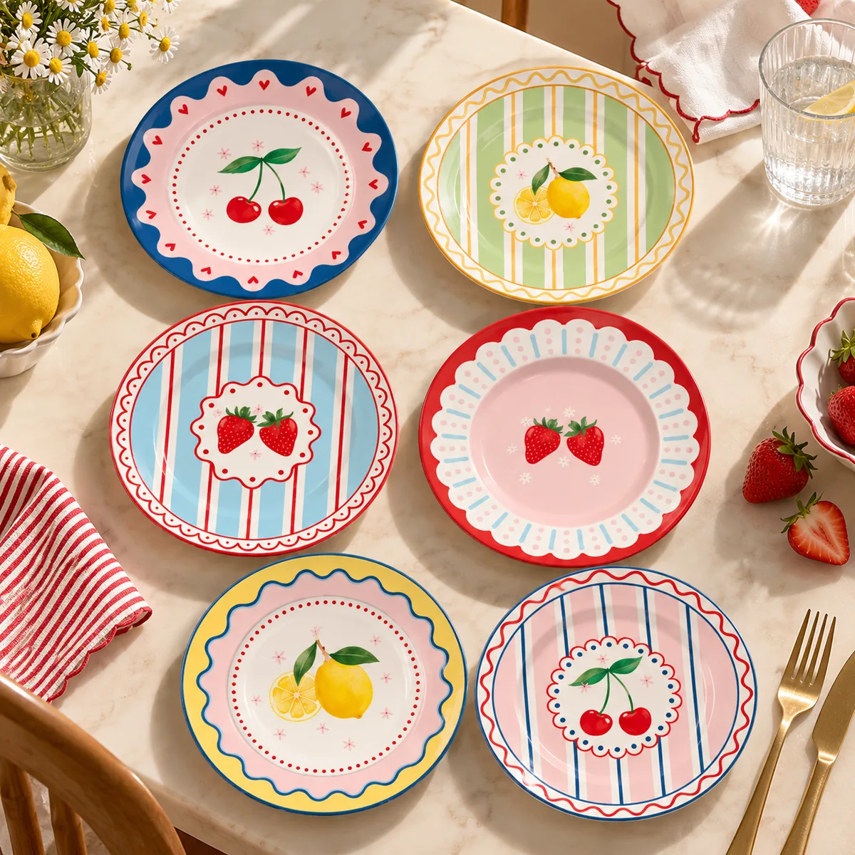 Fruit Mania 6’lı Pasta Tabağı - Easy Life