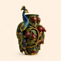 Royal Pomegranate Peacock Vase