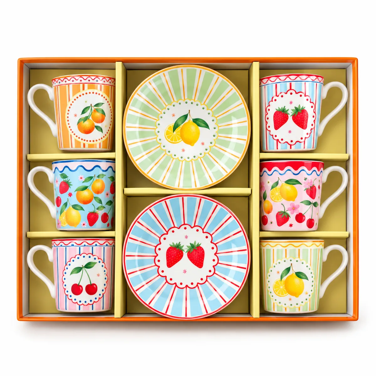 Fruit Mania 6’lı Porselen Fincan Seti - Easy Life