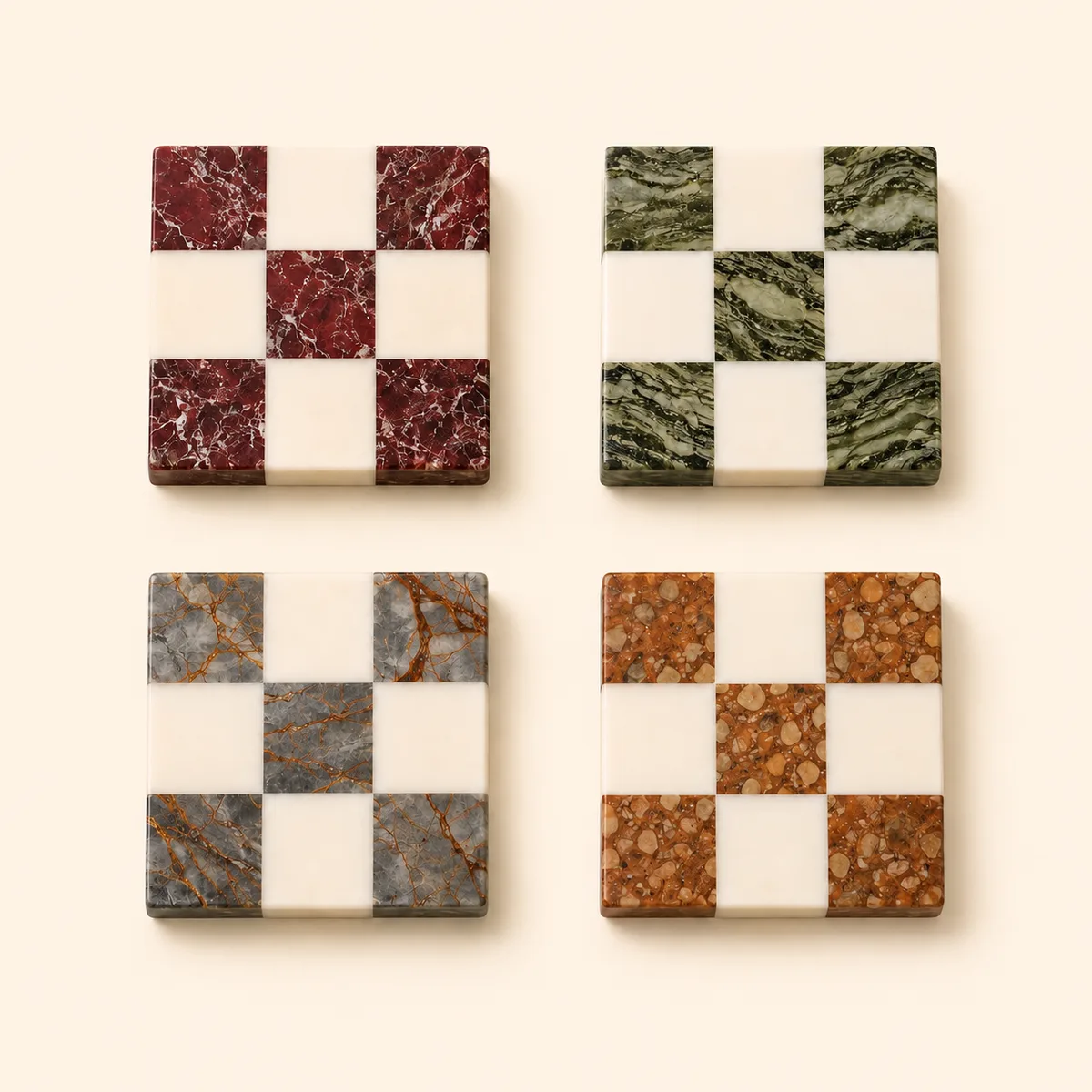 GRID Mermer Bardak Altlığı